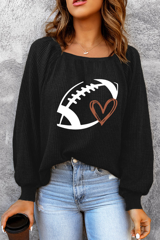 Football Graphic Ribbed Top